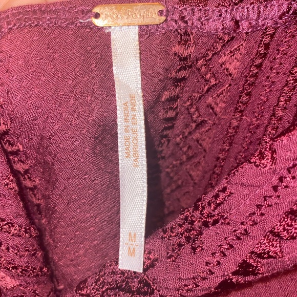 Free People Maroon Embroidered Tank - Picture 5 of 6